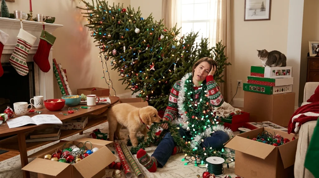 Christmas Decorations Disaster and Home Chaos Humor