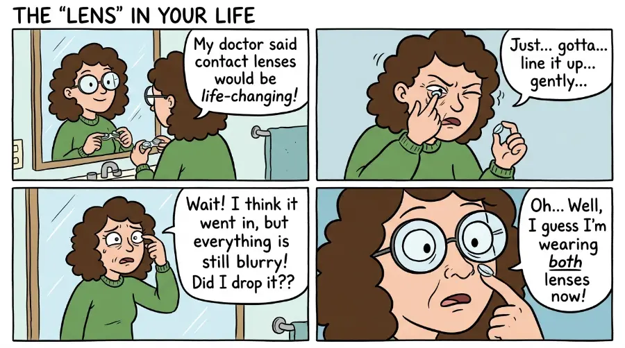 Contact lens mishap stories in joke form