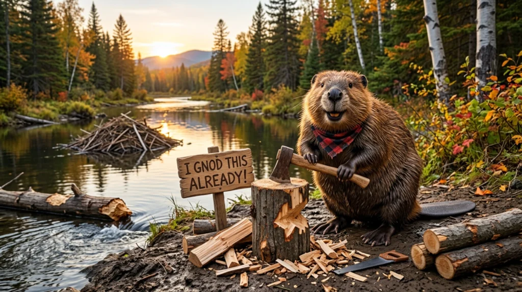 Wood Chopping Wordplay and Beaver Life Humor