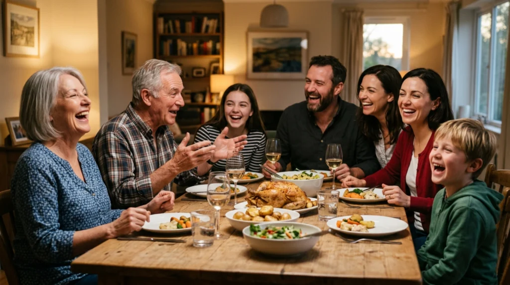 Family Dinner Humor Full Of Smiles